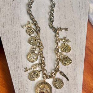 Celtic jewelry, Vintage Chunky Necklaces, Metal Charm Necklace, Locket Necklace